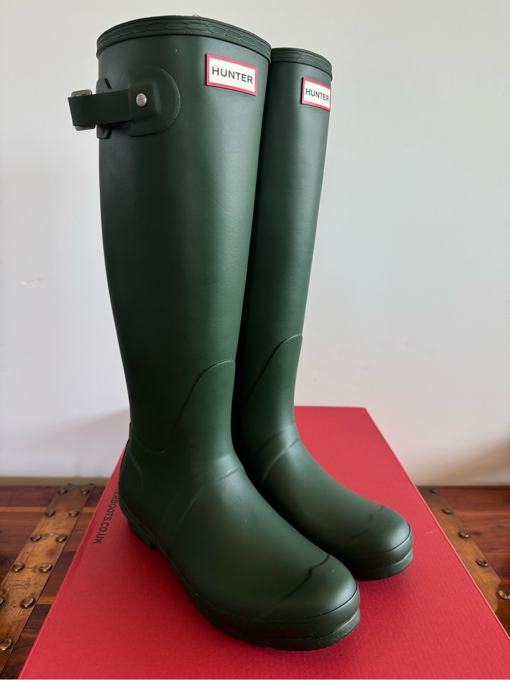 Hunter Original Tall Rain Boots Green Women’s Size 8 Waterproof